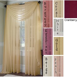 Platinum Voile Sheer Window Curtain 6-yard Scarf Valance