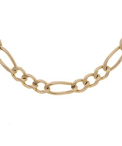 10k Gold 22-inch Concave Figaro Chain