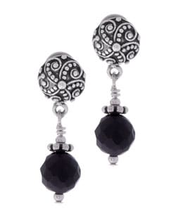 Charming Life Sterling Silver Black Onyx Earrings