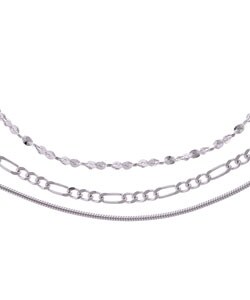 Sterling Silver Three-piece Necklace Set (16 in)