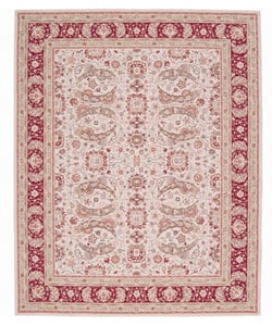 Hand-hooked 16th Century Beige Wool Rug (8' Round)