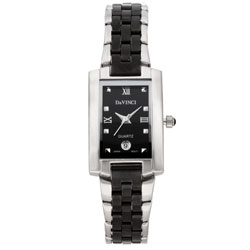 Da Vinci by Lucien Piccard Silvertone Black Watch