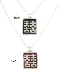 Charming Life Silver Chinese Double Happiness Necklace