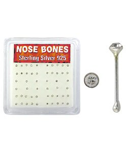 Sterling Silver Crystal Nose Bones (Case of 52)