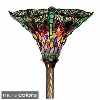 [1] Tiffany-style Dragonfly Torchiere Lamp