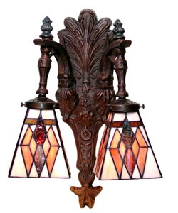 Tiffany-style Double Wall Sconce