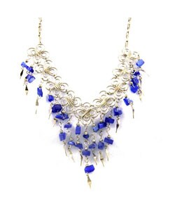 Regal Lapis and Silver Necklace/ Earring Set (Peru)