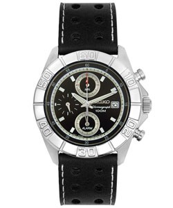 Seiko Men's Black Dial Chronograph Watch