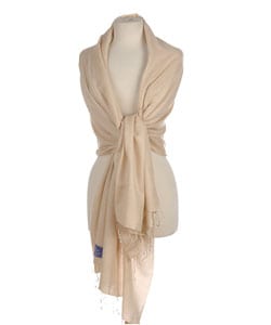 Desert Sand Pashmina and Silk Shawl