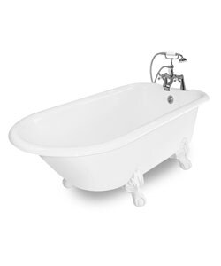 Windsor White Clawfoot Cast Iron Bathtub Package