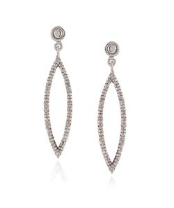 Sterling Silver 1/8ct Diamond Teardrop Earrings