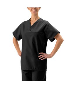 Medline Unisex Reversible Black Scrub Top