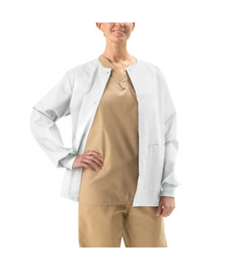 Medline Unisex White Two-pocket Warm-up Jacket