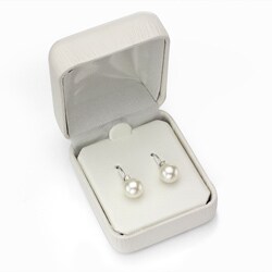 14k White Gold Akoya Pearl Diamond Earrings