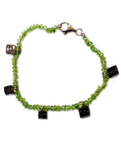 Gemstone and Sterling Silver Charm Bracelet (Israel)