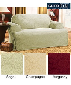 Sure Fit Normandy Damask T-cushion Loveseat Slipcover