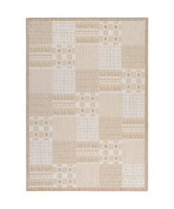 Flat-woven Beige Indoor/ Outdoor Rug (7'9 Round)