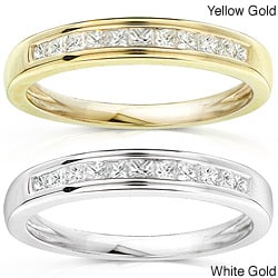 14k Gold 1/4ct TDW Princess Diamond Wedding Band