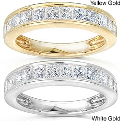 14k Gold 1ct TDW Princess Diamond Wedding Band