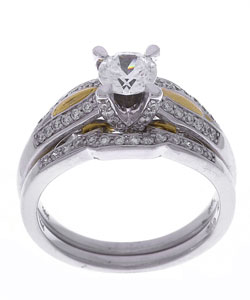 14k Two-tone Gold 1ct TDW Diamond Wedding Ring Set (G-H, I1)