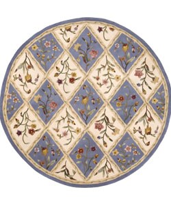 Hand-tufted Julian Blue/Ivory Wool Rug (6' Round)