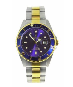 Croton Men's Two-tone Blue Dial Steel Watch