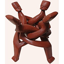 Handmade Four-headed Akuaba Unity Sculpture (Ghana)