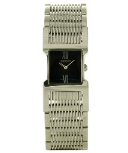 Seiko Women's Tressia Black Dial Steel Watch