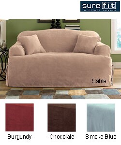 Sure Fit Smooth Suede T-cushion Sofa Slipcover