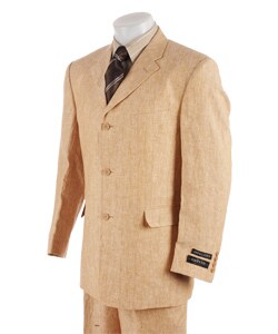 Calvin America Men's Tan Linen Suit