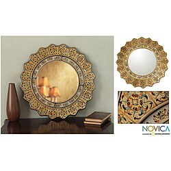 Hand-painted Marigold Mirror (Peru)