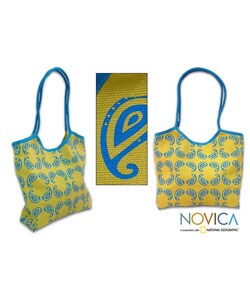 Floating Paisley Cotton Handbag (India)