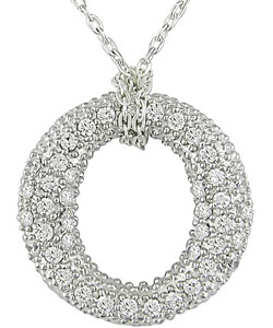 Sterling Silver Cubic Zirconia 'O' Pendant