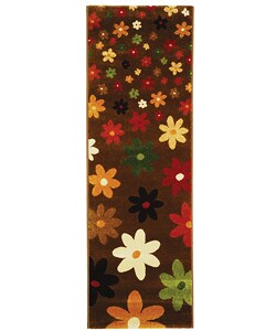 Fine-spun Daises Brown/ Multi Area Runner (2'4 x 6'7)