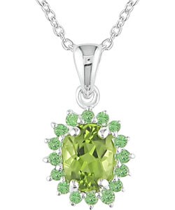 Sterling Silver Peridot Tsavorite Necklace (Case of 6)