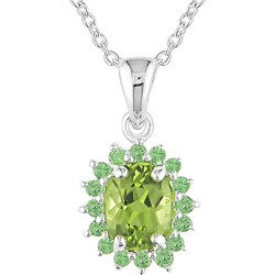 Sterling Silver Peridot Tsavorite Pendant