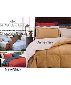 Royal Velvet Reversible Down Comforter and Sham Set