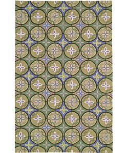Hand-hooked Oxford Tile Wool Rug (3'6 x 5'6)