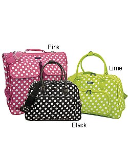 Olympia Jasmine Collection Polka Dot Luggage Set