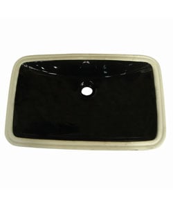 Vitreous China Black Undermount Bathroom Sink