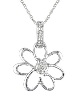 10k White Sapphire Diamond April Birth Stone Necklace