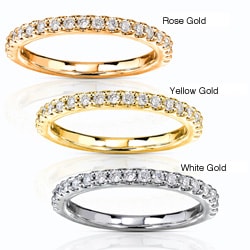 14k Gold 1/4ct TDW Diamond Semi-eternity Band