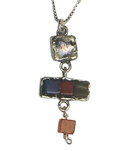 Roman Glass Necklace with Stone Dangles (Israel)