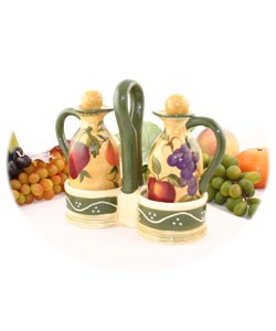 Tuscan Collection Handpainted Oil and Vinegar Set