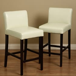 Cosmopolitan Creme Leather Counter Stools (Set of 2)