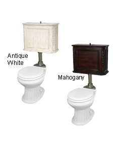 Chateau Raised Wood Tank Toilet with Satin Nickel Trim