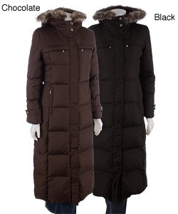 MICHAEL Michael Kors Long Down Coat with Fur Trim