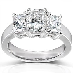 14k White Gold 2-4/5ct TDW Radiant Diamond Ring
