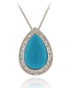 ICZ Stonez Sterling Silver Blue Turquoise Pendant
