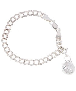 Sterling Silver Basketball Sports 6-inch Charm Bracelet